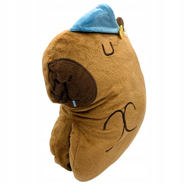 Bamse Kapybara Sovende Plyds Pude Krammedyr Squish Stor Legetøj