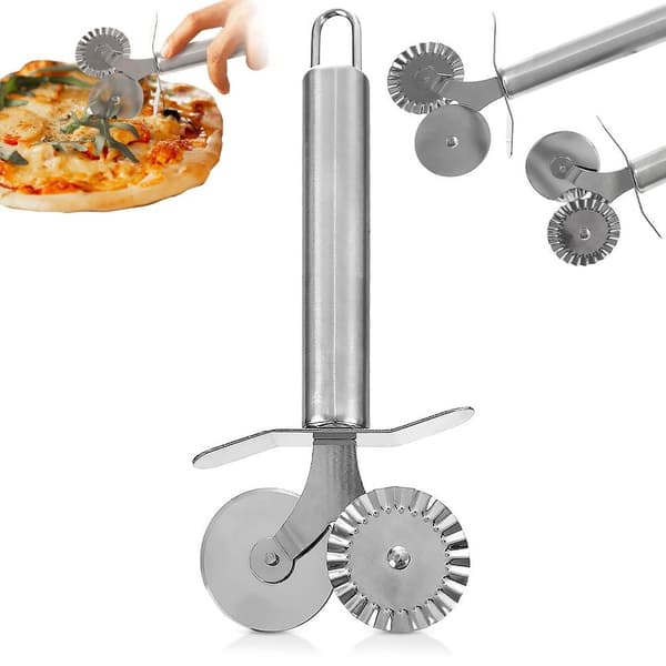 dobbelt stål pastaskærer til dej og pasta 4 cm