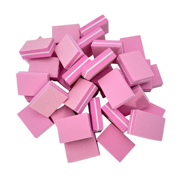 Mini nagellackblock rosa 100/180 polermaskin 50 st.