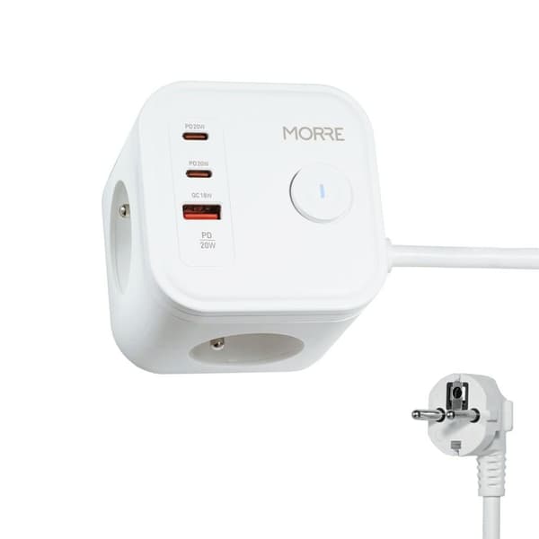 TIROSS MORRE POWER CUBE 3G, 2xUSB, USB-C 1.5m
