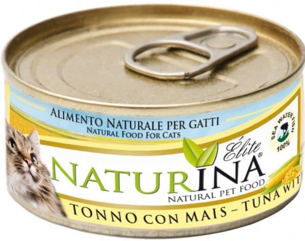 Naturina | Elite vådfoder til katte | 70g dåse - tun med majs 70g