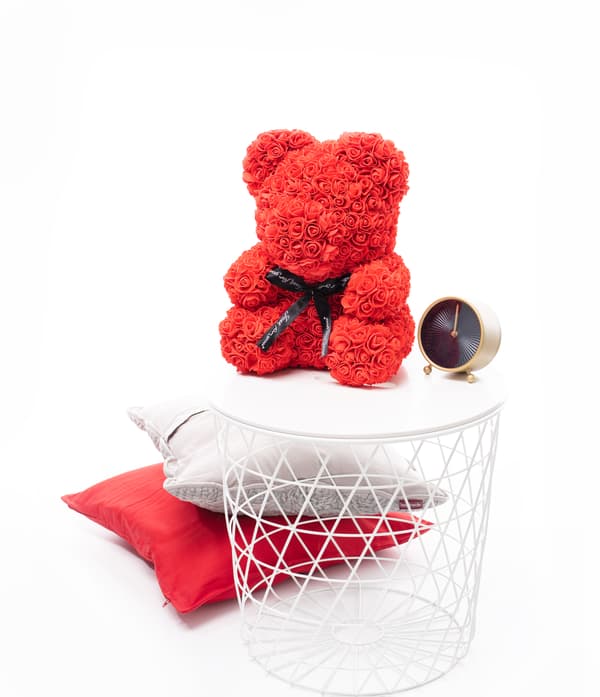 Rosebjörn 40 cm - röd