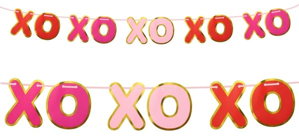 XOXO papirgirlande guldkontur 200 cm