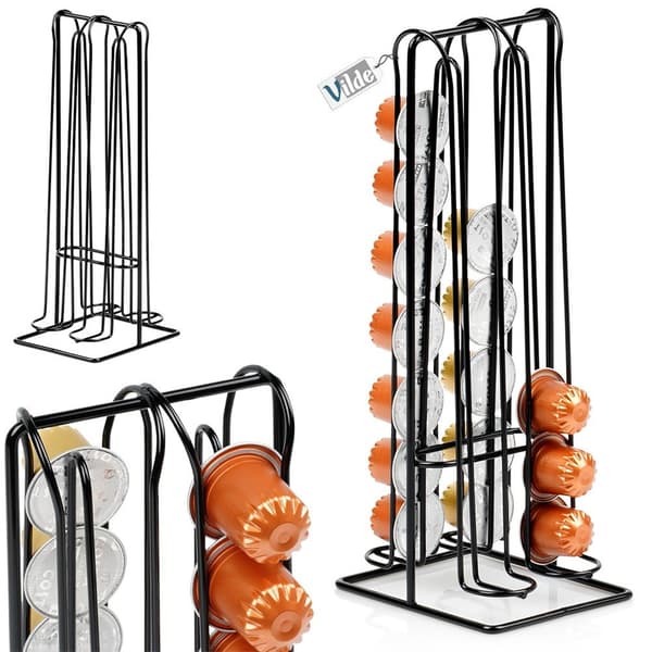 Nespresso kaffekapselholder metal sort 30 cm