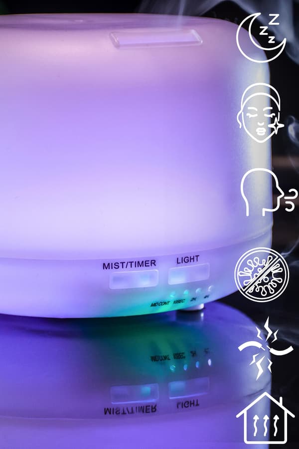 Duftdiffusor luftfugter aromaterapi LED-natlampe + fjernbetjening