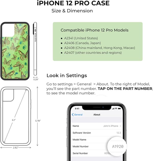 FODRAL TILL APPLE IPHONE 12/12 PRO 6,1" GRÖN BAKSIDAN