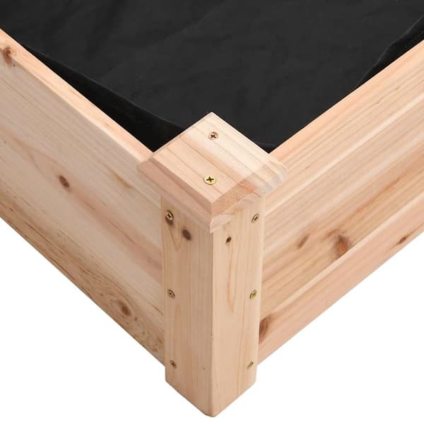 vidaXL Upphöjd rabatt med foder 120x60x25 cm gran
