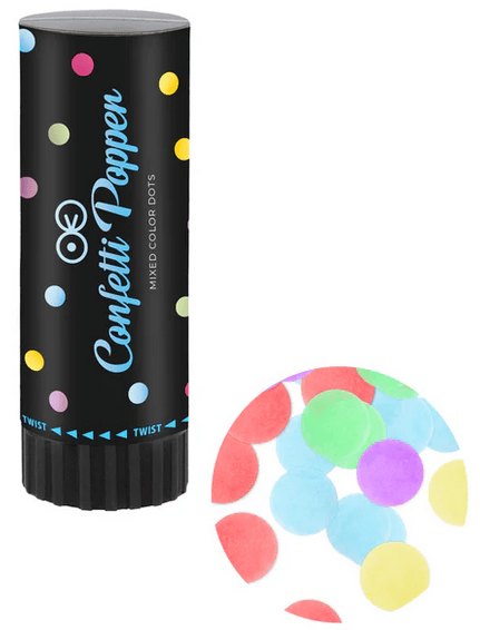 Rør Farverig Konfetti Kanon Cirkler 11cm