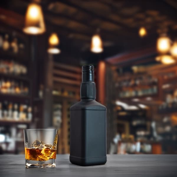 Daniel glasflaske 500ml sort MAT til whisky, likører, alkohol, gave