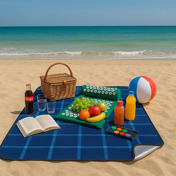 Isoleret, foldbart og vandtæt picnictæppe til stranden, 200x150