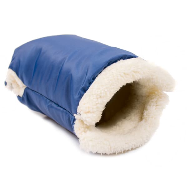 Muffhandskar för barnvagn, pulka, päls, vinter, marinblå