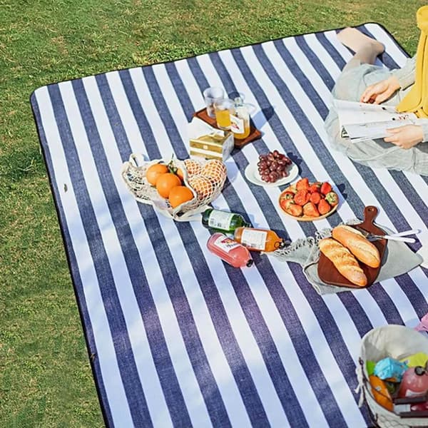 Matta strandfilt picknickisolering 200x200 stora vattentäta vikbara remsor