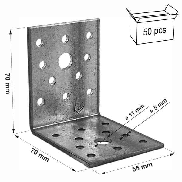 (z) Forbindelsesvinkel KŁ2 70x70x55x2,5 (50)