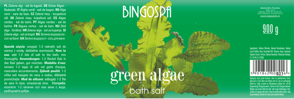 Grønt algebadesalt 900 g BINGOSPA