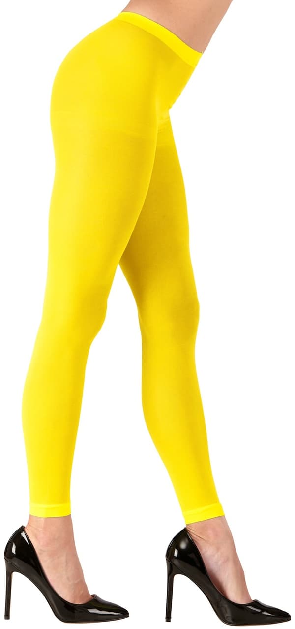 Neon gula diskoleggings 70 denier