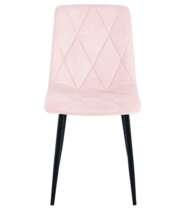 LIBRA stol - ljusrosa sammet / svarta ben x 4