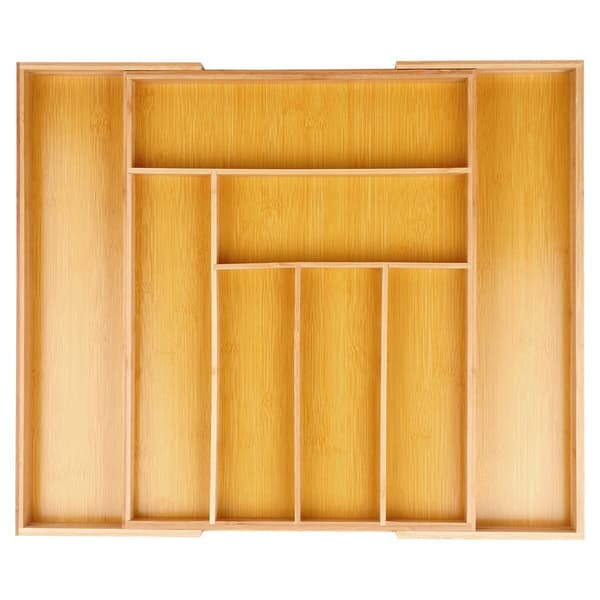 Bambu besticksinsats för utdragbar låda 35,5-54,5 x 45,5 cm