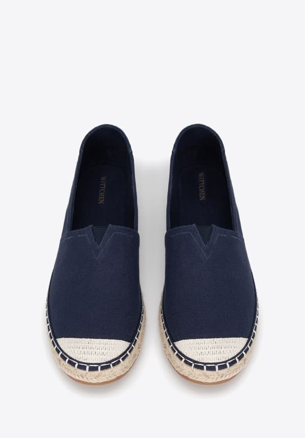Wittchen Men's Espadrilles with Braided Toe, Navy Blue, Textile Material
