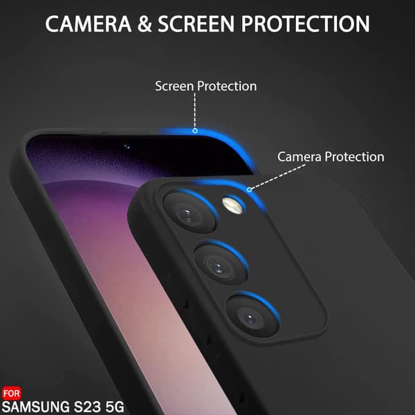 SILIKONE ETUI TIL SAMSUNG GALAXY S23 5G SORT MAT TYND SM-S911B