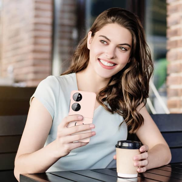 HUAWEI P50 FICKSKAL ROSA HÅRT BAKSIDA SOLID SKYDDANDE HÅLLBART