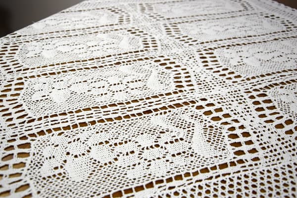 Spets Kvadratisk Duk Vit 85x85 Vit Virkad KVADRATISK BOHO