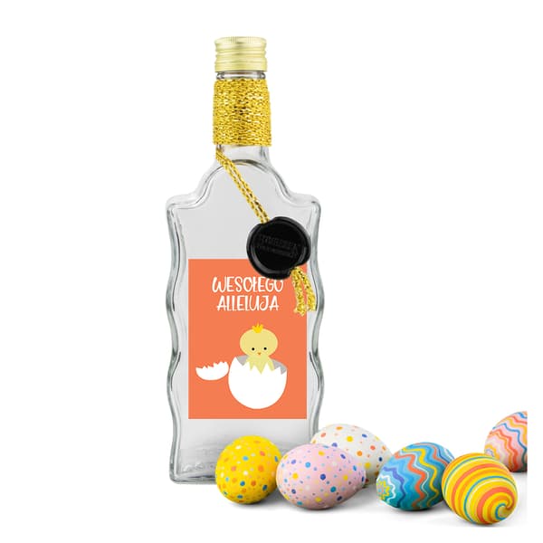 10x EASTER WAVE-flaskor 500ml DEKORERADE för likör, tinktur, juice, present