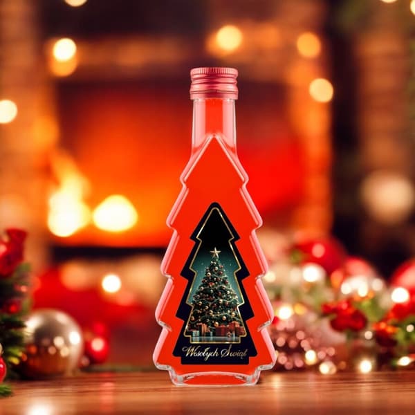 5x JULGRANSFLASKOR 500 ml + JULGRANSFLASKOR MED ETIKETT för jultinkturer