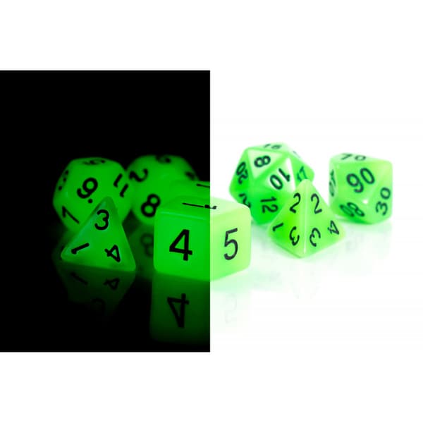 RPG terninger Firefly Glødende sæt med 7 terninger