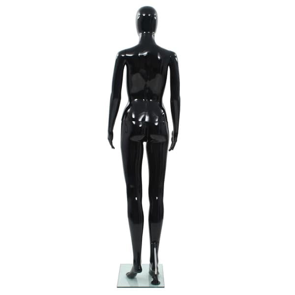vidaXL Damemannequin med glasbase blank sort 175 cm