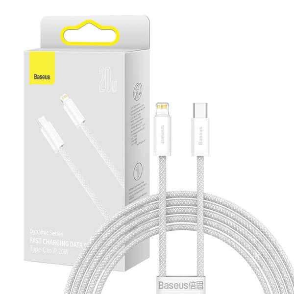 Baseus Dynamic Series USB-C til Lightning-kabel, 20W, 2m (hvid)