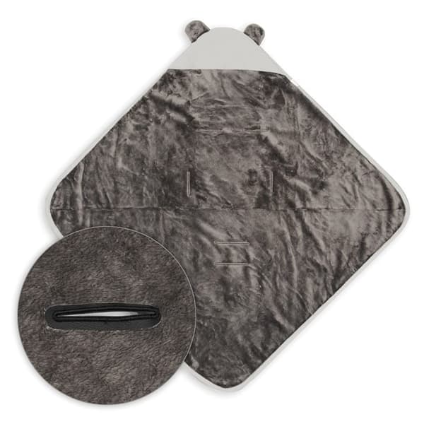 KOALA MUSLIN Tæppe med hætte 95x95 Sort
