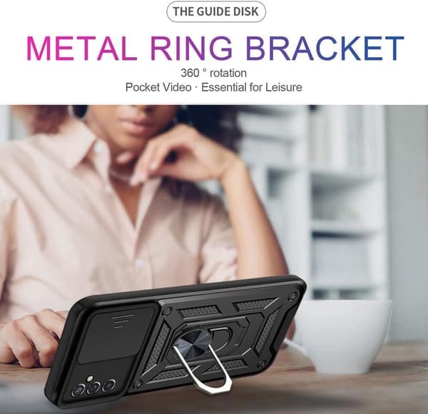 ARMOR ETUI TIL SAMSUNG GALAXY A13 5G SORT KAMERA MED RING