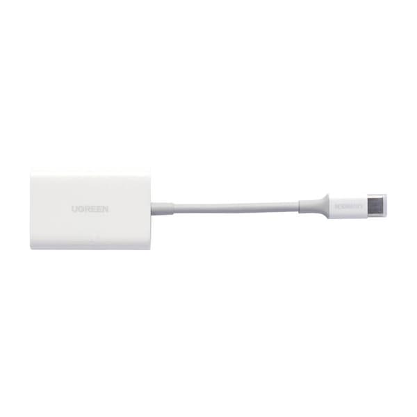 Ugreen CM265 2-i-1 USB-C-kortläsare (vit)