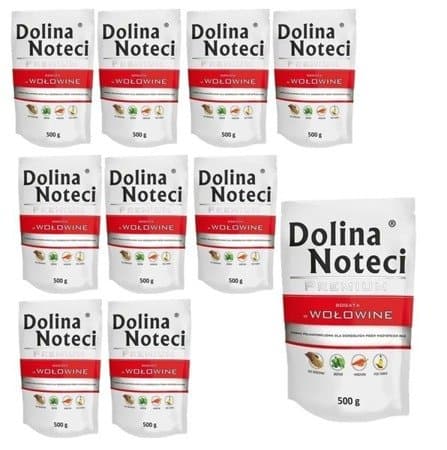 DOLINA NOTECI Premium rikt på nötkött - våtfoder för hundar - 10x500g