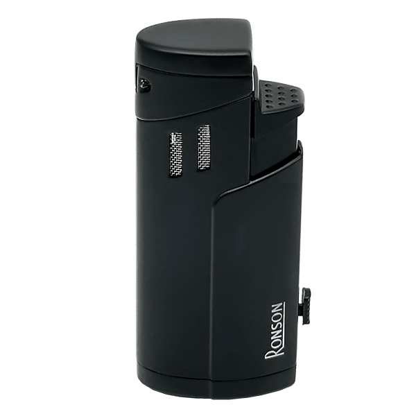 RONSON CYCLON BLACK 3 JET lighter med cigarpunch, glødetråd