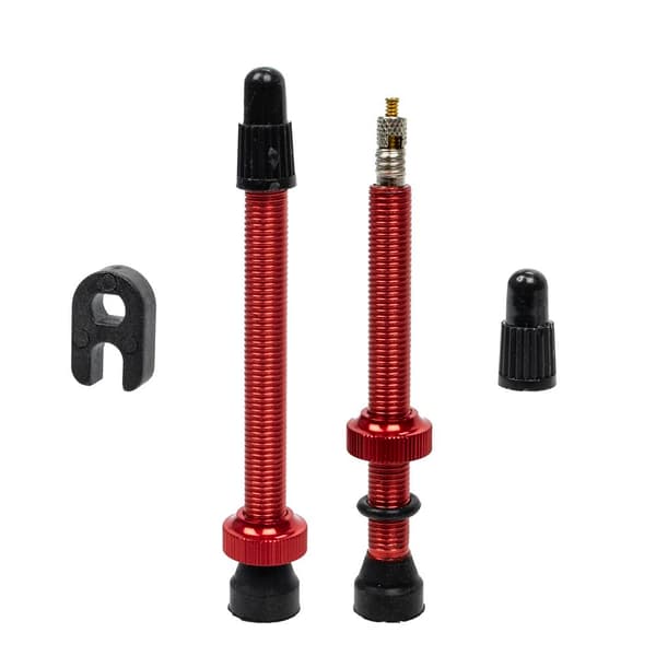 Presta-ventiler för slanglösa system, 60 mm, röda - 2 st. nyckel