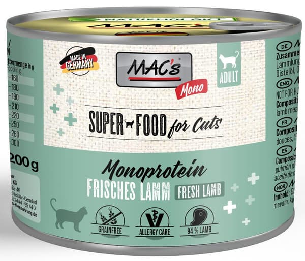 MAC's Cat | MONOPROTEIN | 200g burk - Lamm 200g