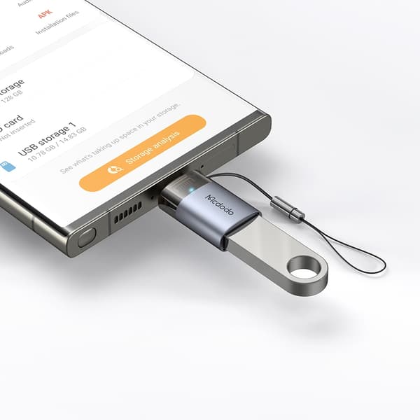 MCDODO ADAPTER USB-A 3.0 TILL USB-C TILL USB TYP C 3A 5GB OTG LED
