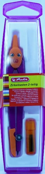 HERLITZ 2-delt kompas Præcisionstegningværktøj til