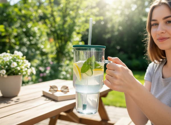 STANLEY STOR GLASMUGG 1,1L TRANSPARENT MED LOCK OCH SURGRÅ