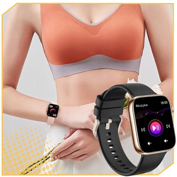 SMARTKLOCKA DAMKLOCKA SAMTALSMENY PL HÄLSA HD AMOLED 1,85" 4 ARMBAND