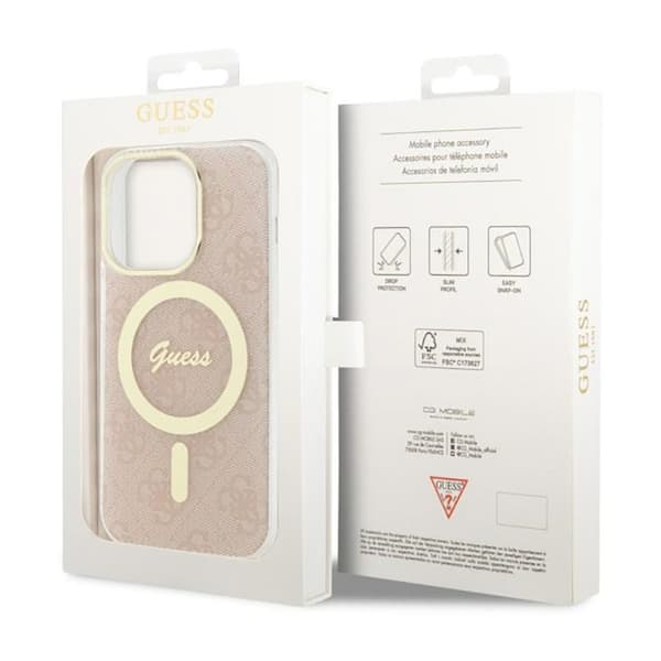 Guess 4G MagSafe - iPhone 14 Pro cover (lyserød)