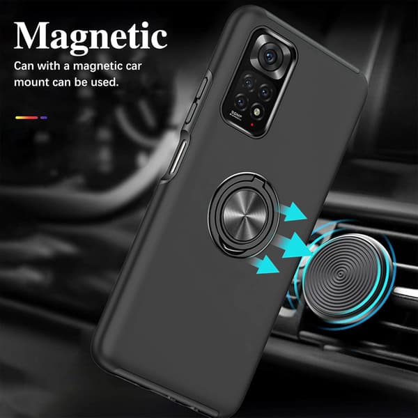 SORT SOLIDT ETUI TIL XIAOMI REDMI NOTE 11/11S + HÆRDET GLAS