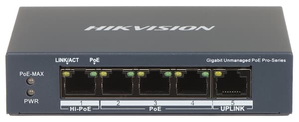 POE-SWITCH DS-3E0505HP-E 4-PORTARS Hikvision