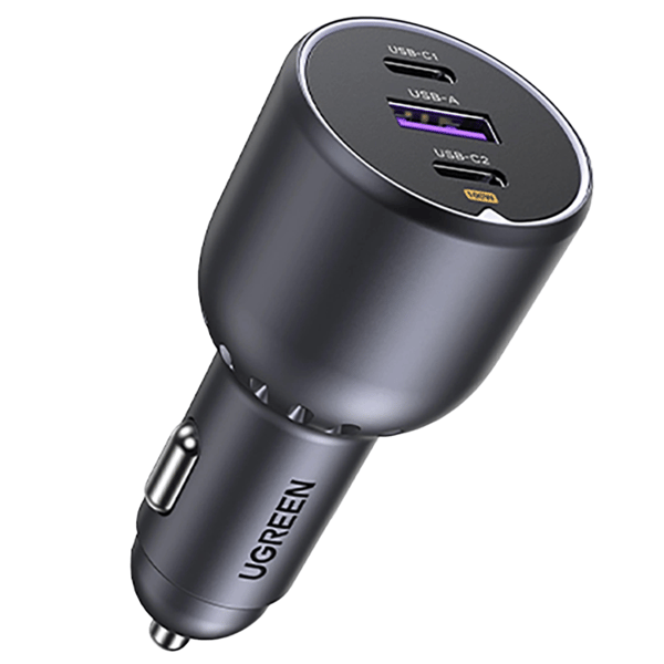 Ugreen EC705 Biloplader 130W 2x USB-C 1x USB-A - Grå