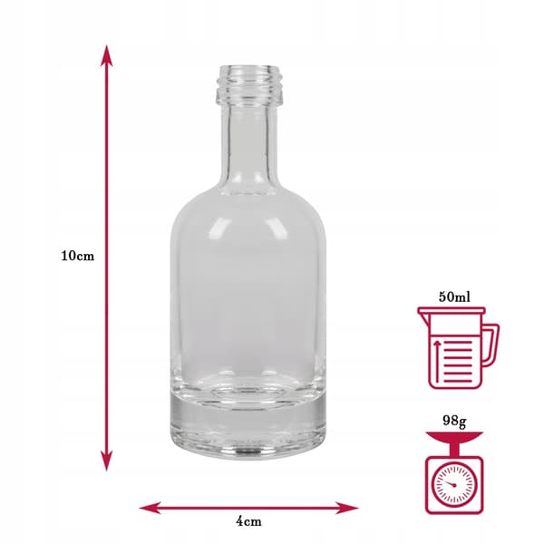 TADEK Glasflaska 50ml Miniflaskor för tinkturer + KORK som present