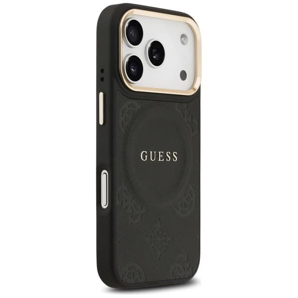 Guess Peony Hot Stamp MagSafe-etui til iPhone 17 Pro - Sort