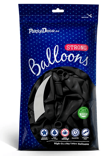 Balony Strong 27 cm pastel sort 50 stk.