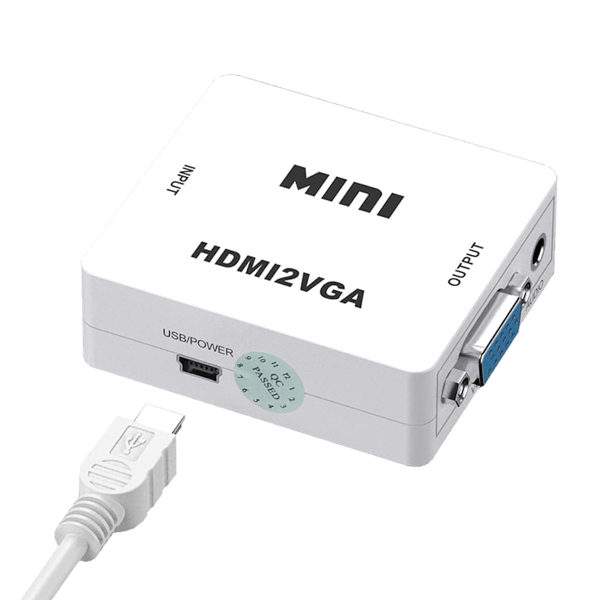 HDMI-VGA-muunnin + jack-adapteri