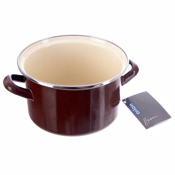 Emaljeret gryde brun 18 cm, 2 l